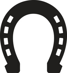 Horseshoe black vector silhouette for logo or pictogram. silhouette lucky horseshoe vector