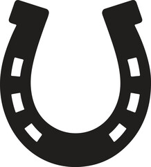 Horseshoe black vector silhouette for logo or pictogram. silhouette lucky horseshoe vector