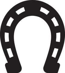 Horseshoe black vector silhouette for logo or pictogram. silhouette lucky horseshoe vector