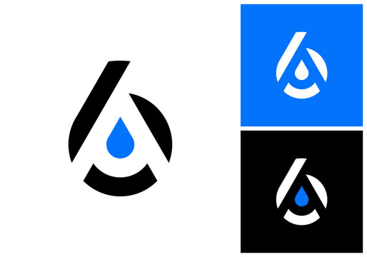 logo of initials 6A with water droplets
