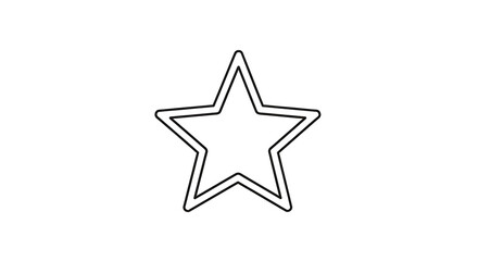 Obraz premium A simple outlined star shape with a grey pixelated border on a completely black background view centered on transparent background