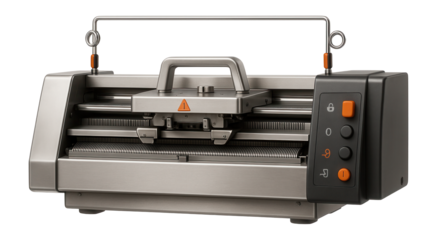 Flatbed knitting machine with a double needle bed for making rib and interlock fabrics in a knitting workshop