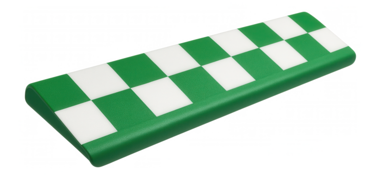 Floor marking borders in green and white checkered pattern for emergency assembly points in a school.