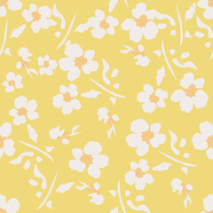 cut seamless hand drawn floral pattern,Botanical,Vector illustration for wedding and valentine day design.