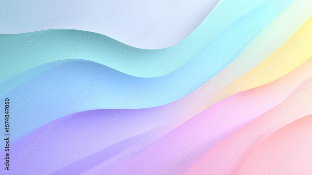 Poster elegant pastel gradient background with minimal wave patterns, clean and stylish for presentations