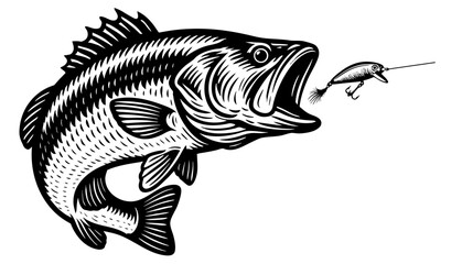 Largemouth Bass Vector with lure