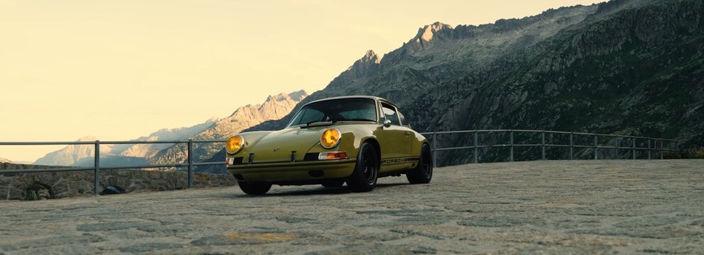 Porsche 911, Classic retro super sports car.