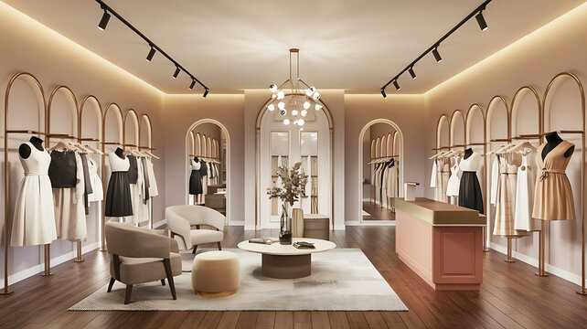 Stylish Apparel Display in Trendy Boutique

