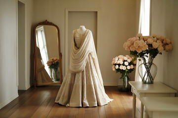 High-End Boutique Showcasing Stylish Bridal Dresses