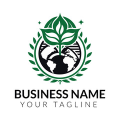 agriculture logo natural green leaf logo