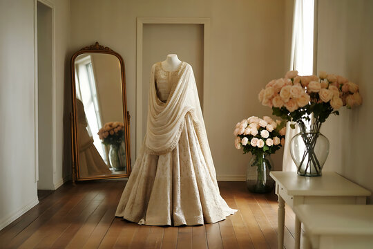 High-End Boutique Showcasing Stylish Bridal Dresses
