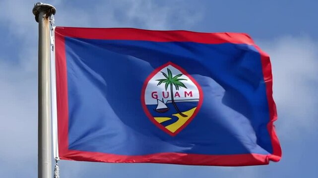 Waving flag of Guam