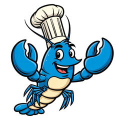 Lobster Chef Mascot Vector Illustration Seafood Restaurant Character