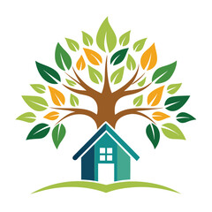 A tree of life grows above a welcoming home