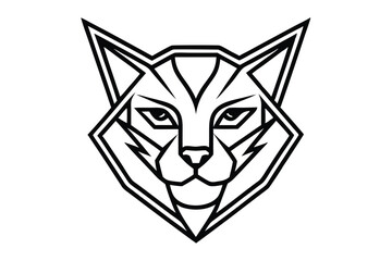 Geometric lynx head depicted in black and white creates a powerful, visually striking image