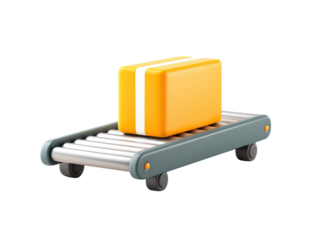 Barcode system in action during freight clearance at global hub representing fast cargo processing, isolated on transparent background. PNG
