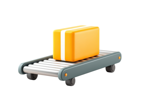 Barcode system in action during freight clearance at global hub representing fast cargo processing, isolated on transparent background. PNG
