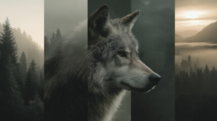 Wolf created with Generative AI Technology, ai, generative