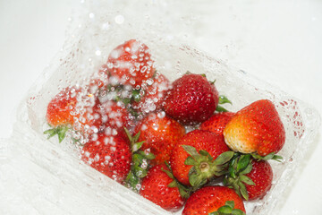 Rinsing Strawberries in Water