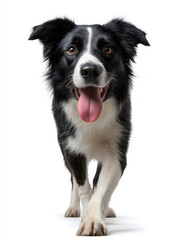 Fototapeta premium Border Collie Walking Forward with Tongue Out