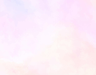 Soft Pink Watercolor Cloud Background. Pastel Blush and Peach Texture Art. Abstract Romantic Watercolor Design. Gentle Pink Purple Gradient Painting. Dreamy Watercolor Background in Pink