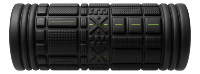 Foam roller with textured surface for biathlon recovery routines