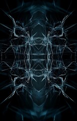 Fractured illusion symmetrical abstract geometric design
