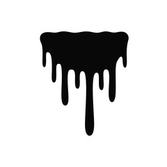 Black dripping paint stroke icon vector