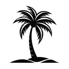 Tropical Palm Tree Silhouettes &ndash; Black and White Vector Set for Summer Designs