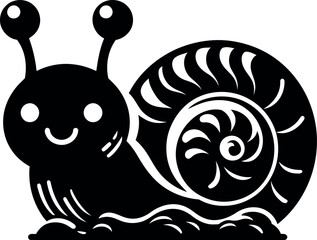 Cute Snail Silhouette Illustration