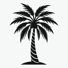 Tropical Palm Tree Silhouettes &ndash; Black and White Vector Set for Summer Designs