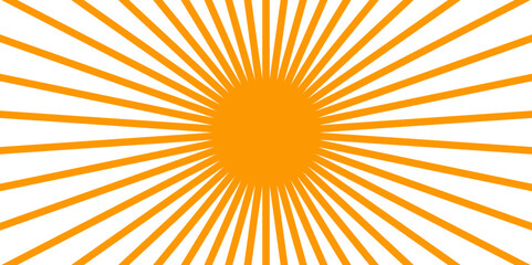 Stripes sunburst in retro pop art style. Swirling radial background. Faded orange, white and beige color burst background. Modern seamless retro vintage burst sunrise sunbeam element spiral striped
