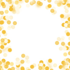 Light garland frame with glowing golden string. Festive border for merry Christmas and happy New