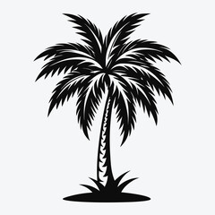 Tropical Palm Tree Silhouettes &ndash; Black and White Vector Set for Summer Designs