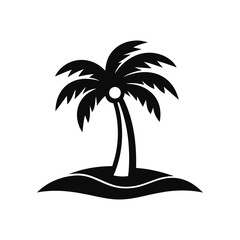 Tropical Palm Tree Silhouettes &ndash; Black and White Vector Set for Summer Designs