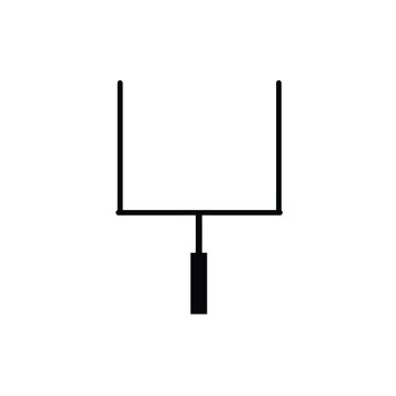 Black American football goal post icon sport