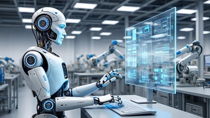 blue screen robot cyborg