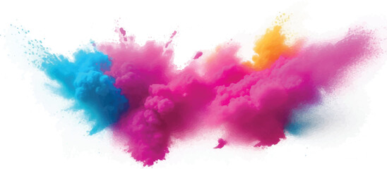 Lively Bold Watercolor Stains and Dynamic Brush Strokes in Explosive Color Burst on Crisp White Canvas for Modern Abstract Art