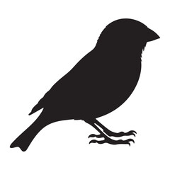 Minimalist Black Sparrow Silhouette Illustration