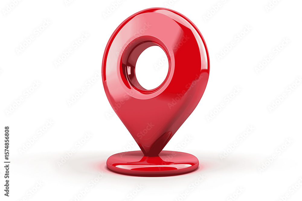 Fototapete 3d rendered illustration of shiny gloss  map pointer icon isolated on white background