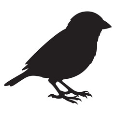 Minimalist Black Sparrow Silhouette Illustration