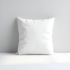 Blank White Pillow Against a Dusty Rose Wall