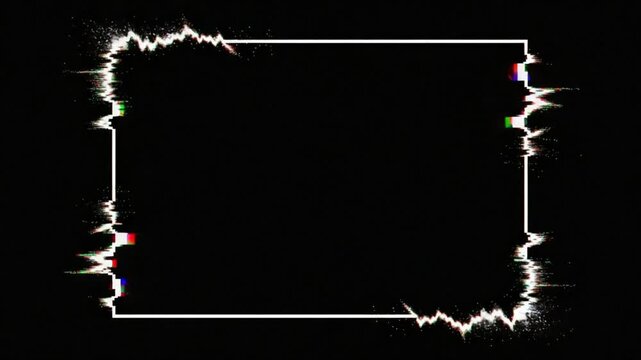 Abstract glitch frames with noise and distortions for futuristic design elements videos