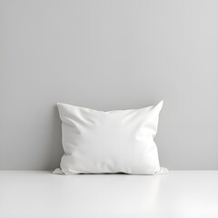 Blank White Pillow Against a Dusty Rose Wall