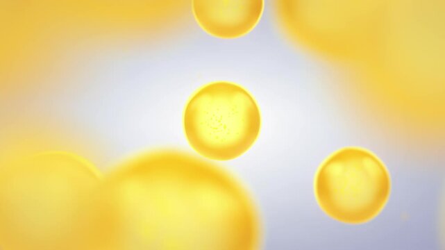 Body and skin care anti-aging. Shower gel droplets animation. 
