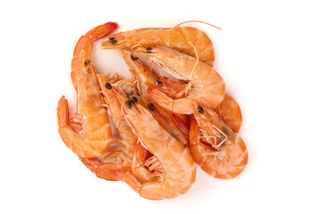 Cooked Shrimp, isolated on white background