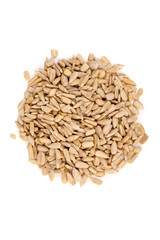 Pile of Sunflower Seeds, isolated on white background