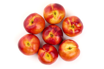 Nectarines, Fresh Red Fruits, isolated on white background