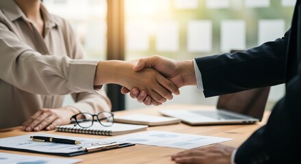 Business Partners Handshake - Successful Deal, Agreement, and Collaboration Concept