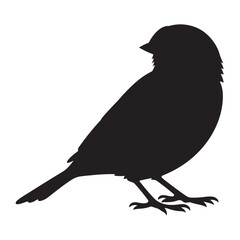 Minimalist Black Sparrow Silhouette Illustration